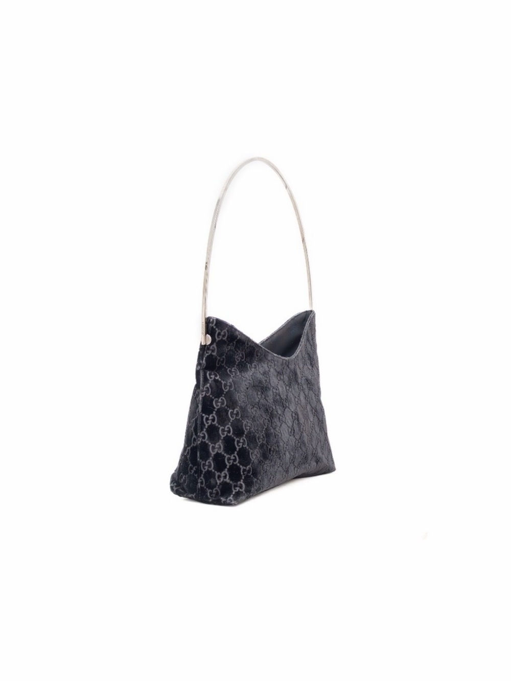 Rare Vintage Gucci Tom Ford 1997 Black Velvet GG Monogram Runway Shoulder Bag - Picture 7 of 11